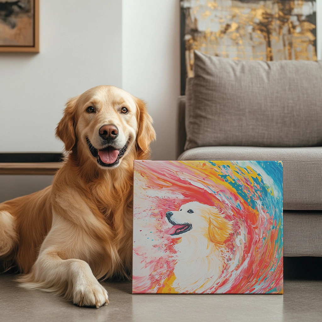 Color Cascade - Custom Pet Portrait Canvas