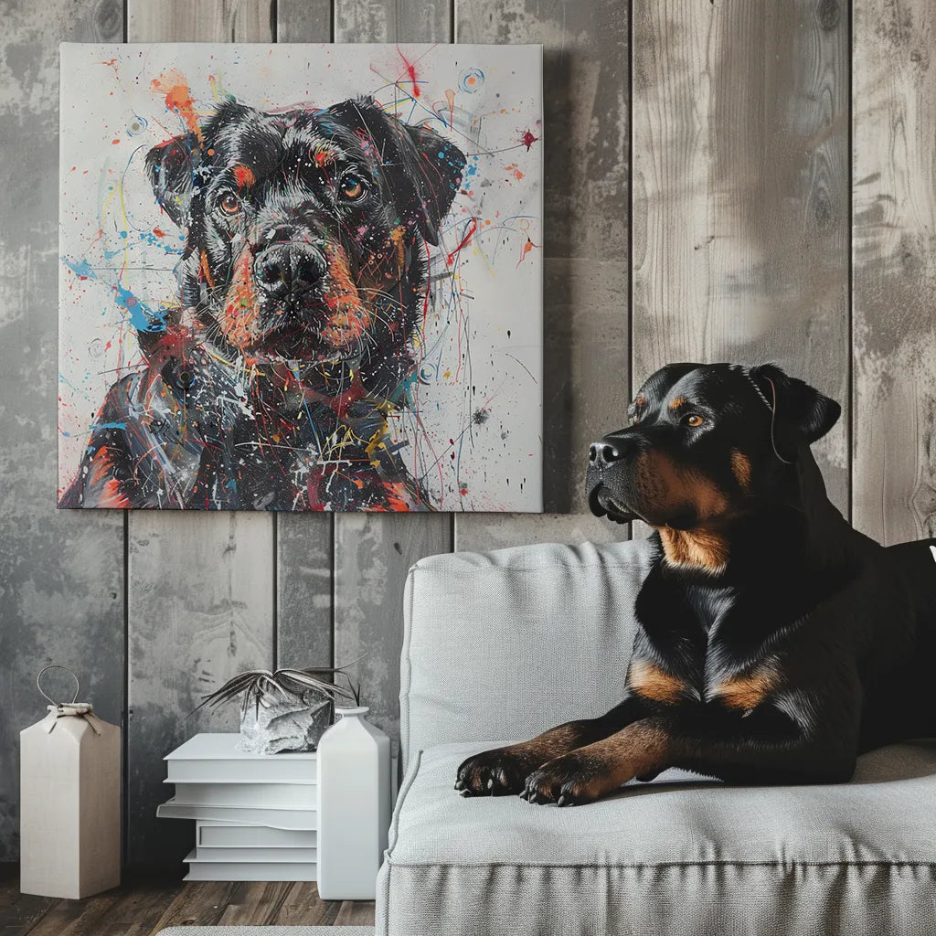 Contemporary Abstract Art - Custom Pet Portrait Poster Canvas - Colorcastic