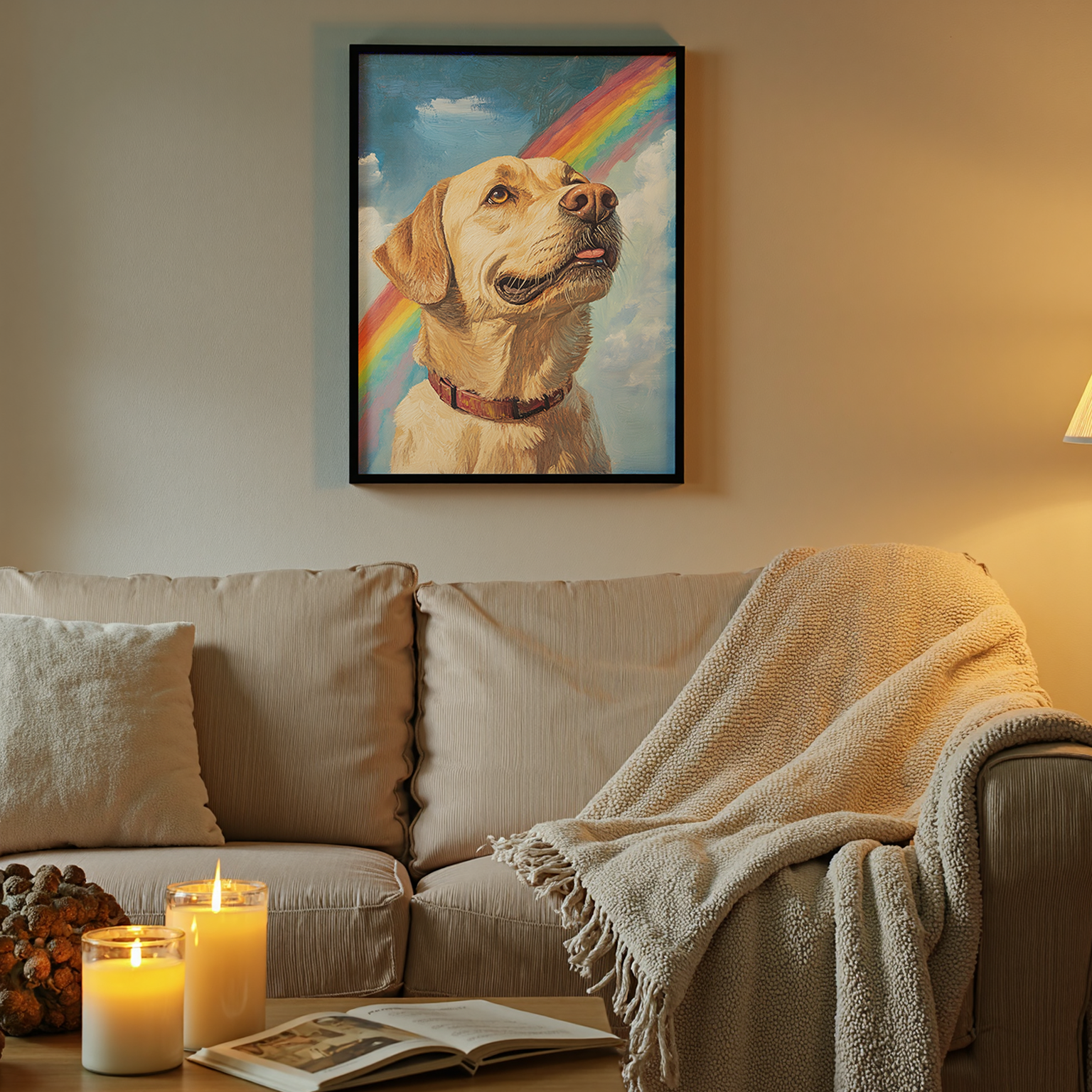 Rainbow Bridge - Memorial Custom Pet Portrait Canvas