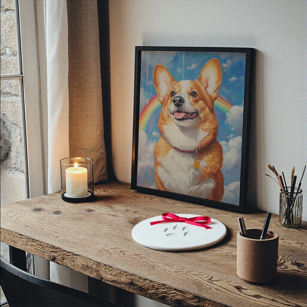 Rainbow Bridge - Memorial Custom Pet Portrait Canvas