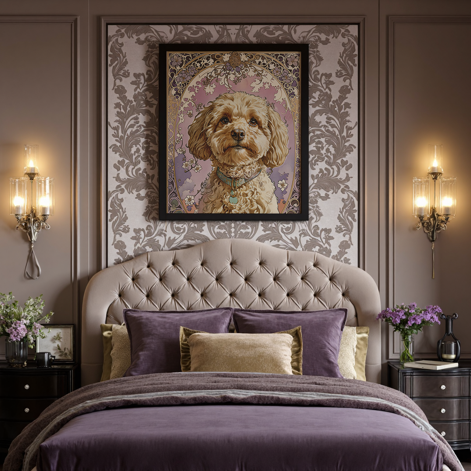 Art Nouveau - Custom Pet Portrait Canvas