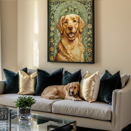 Art Nouveau - Custom Pet Portrait Canvas