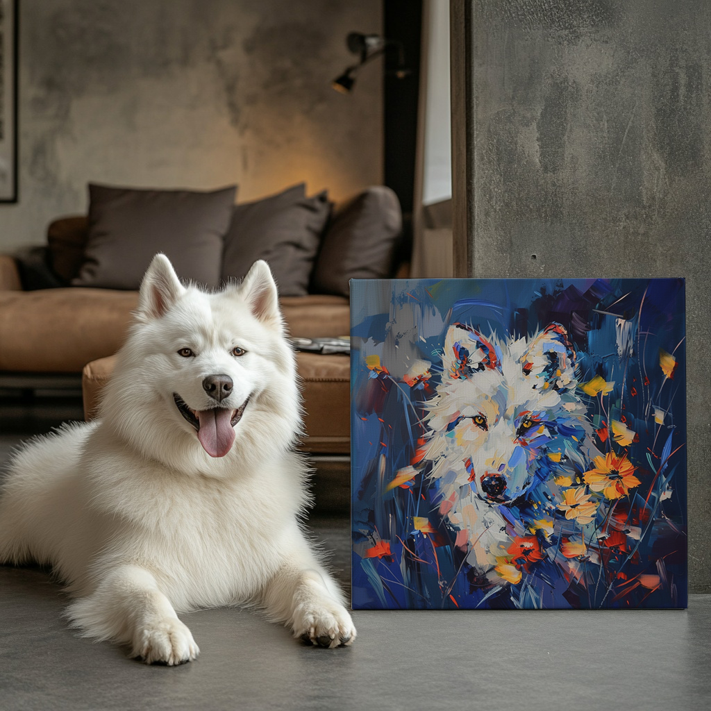 Chromatic Petals - Custom Pet Portrait Canvas