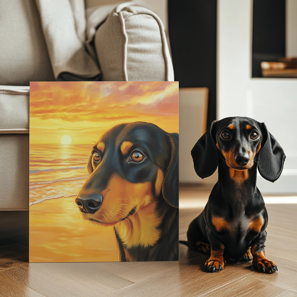 Vintage Sunset - Custom Pet Portrait Canvas