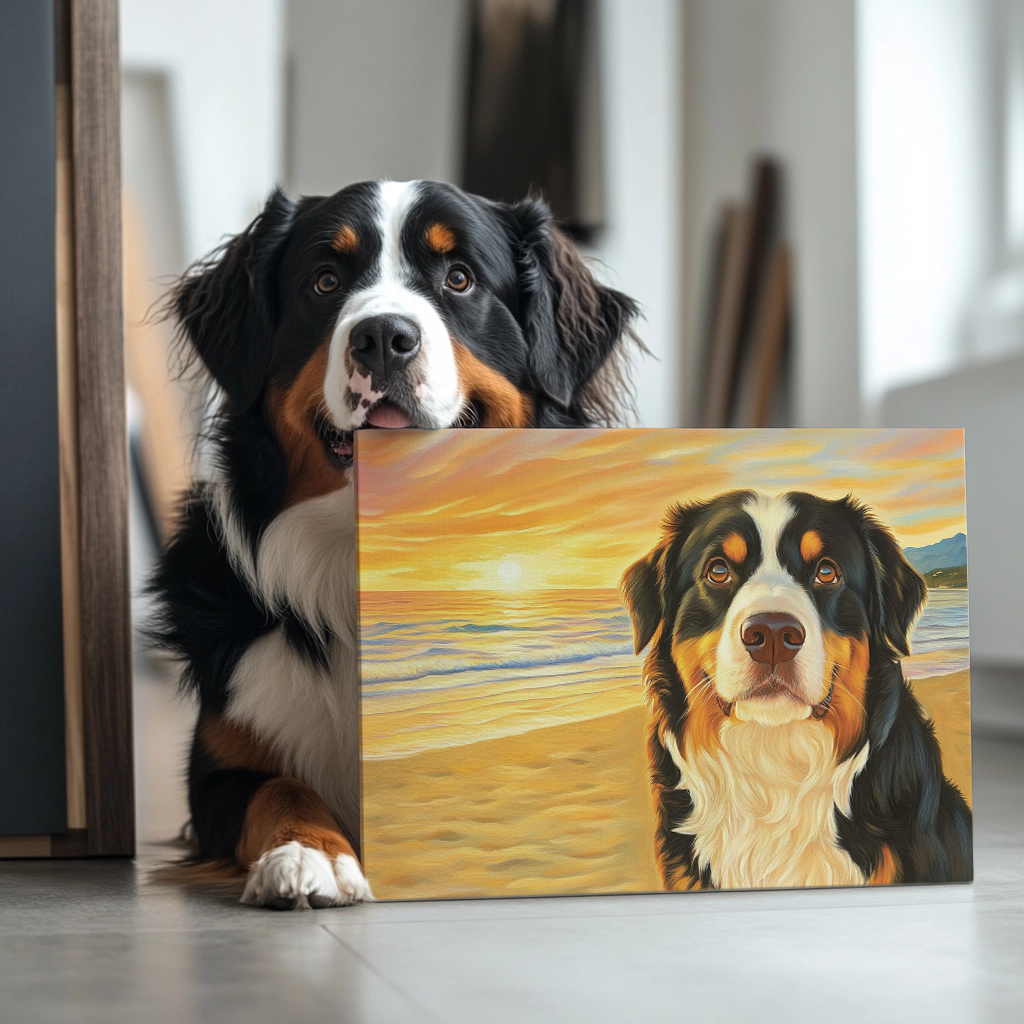 Vintage Sunset - Custom Pet Portrait Canvas