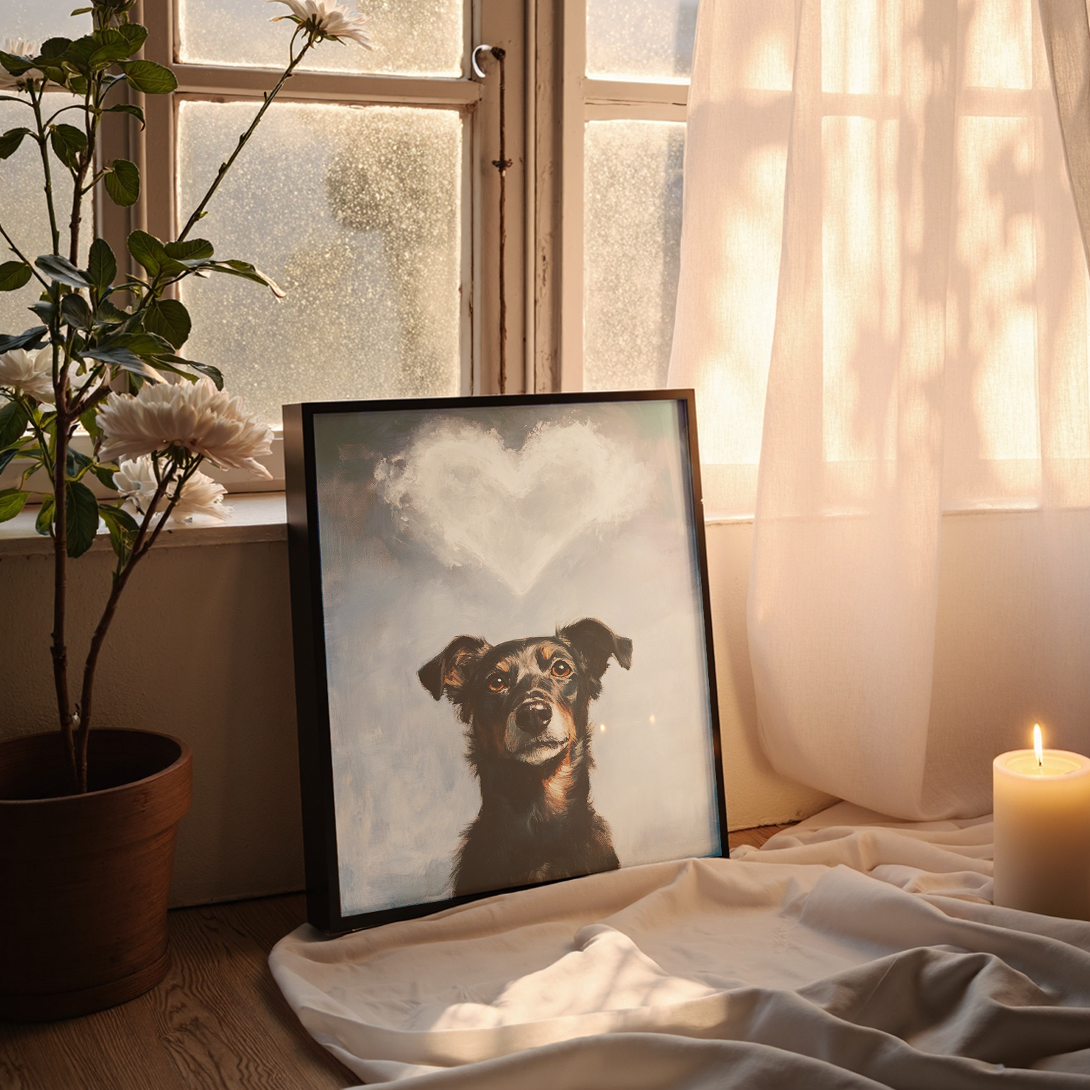 Heart Halo - Memorial Custom Pet Portrait Canvas