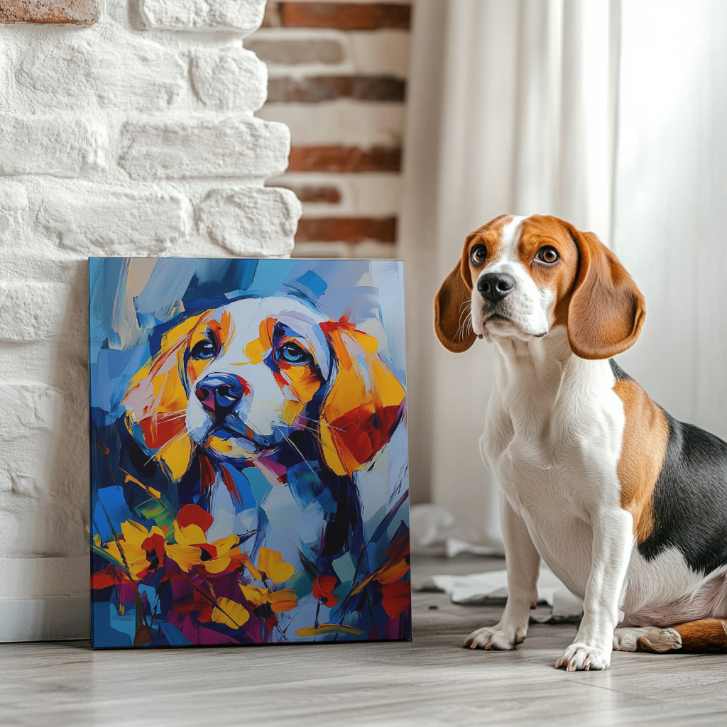 Chromatic Petals - Custom Pet Portrait Canvas