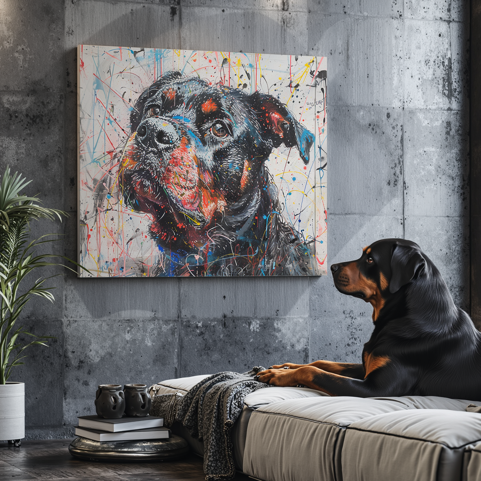 Contemporary Abstract Art - Custom Pet Portrait Poster Canvas