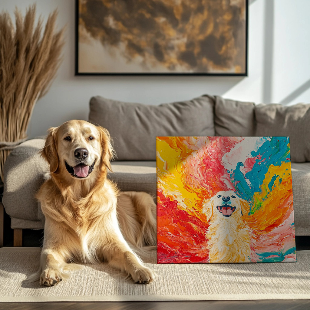 Color Cascade - Custom Pet Portrait Canvas