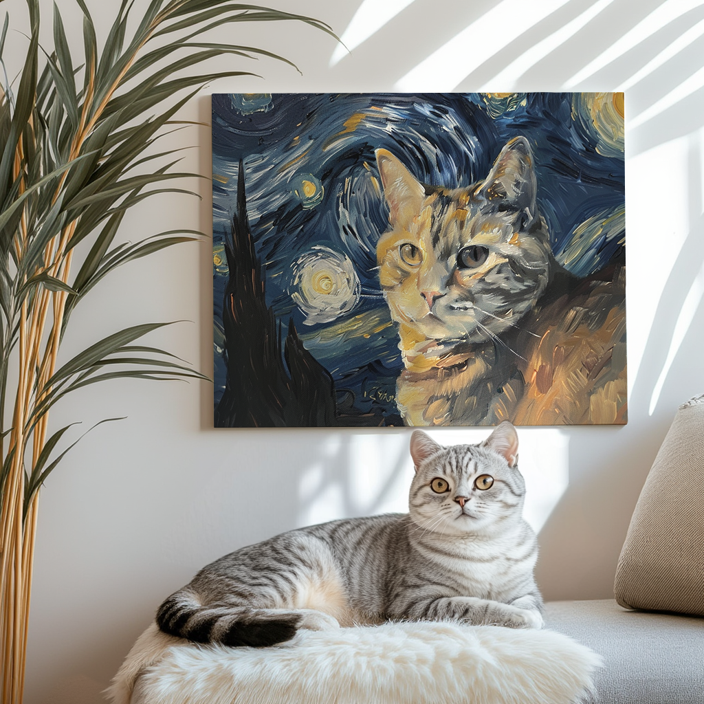 VG-Starry Night - Custom Pet Portrait Canvas