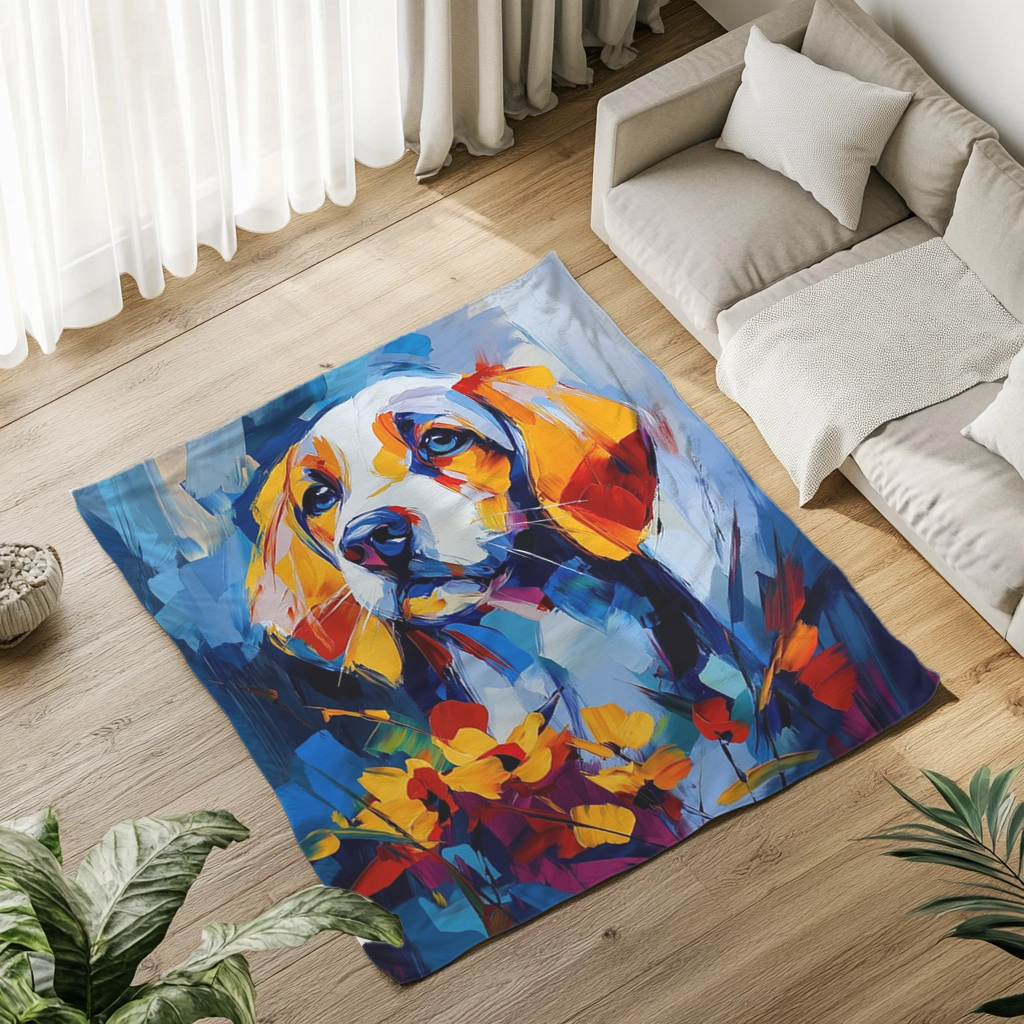 Chromatic Petals - Custom Art Blankets Personalized Gift for Your Pet