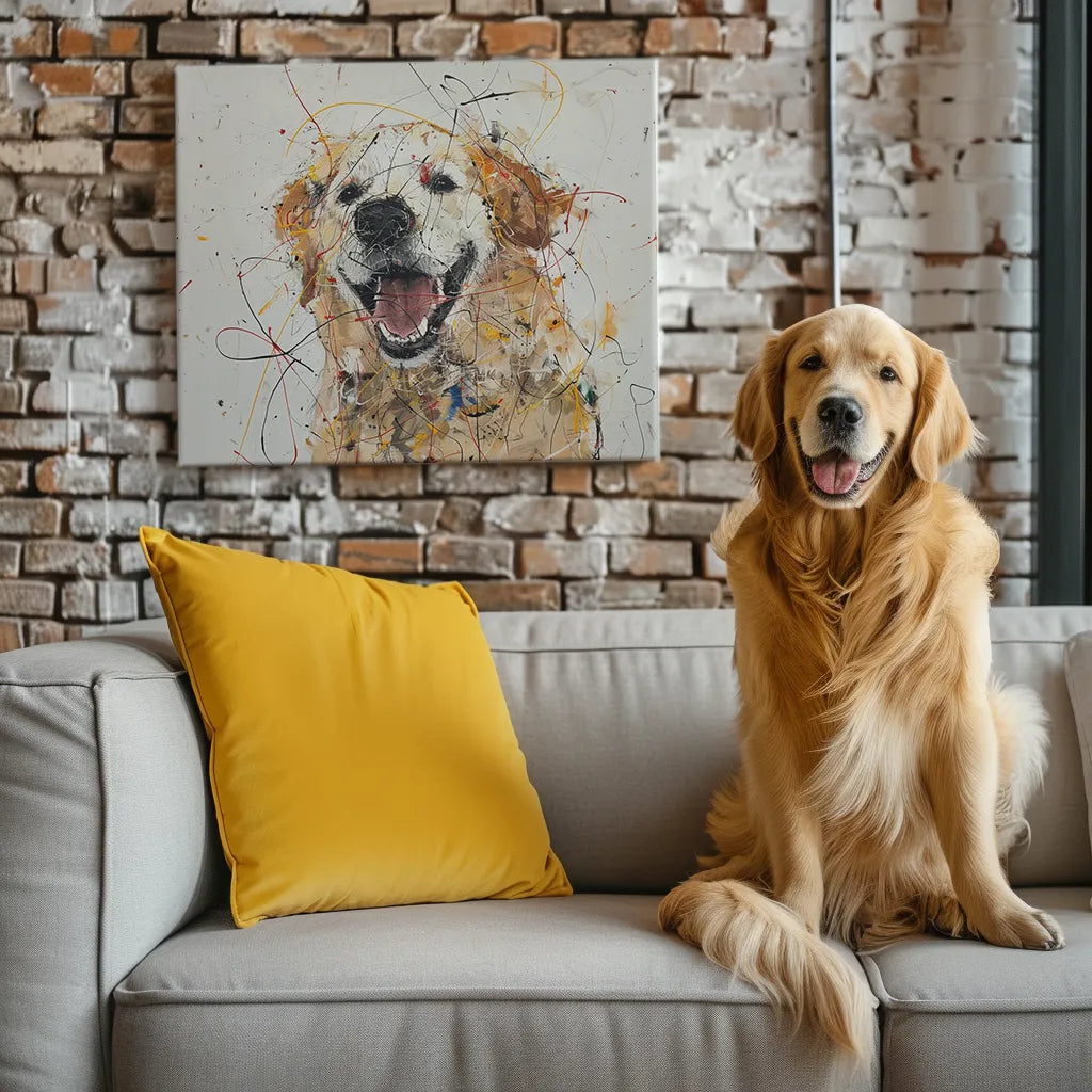 Contemporary Abstract Art - Custom Pet Portrait Poster Canvas - Colorcastic