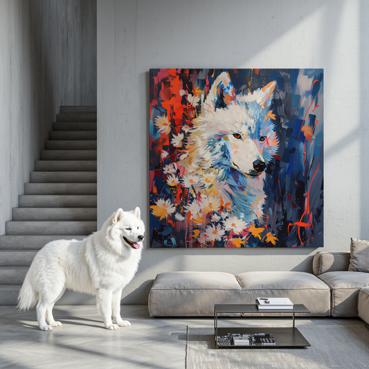 Chromatic Petals - Custom Pet Portrait Canvas